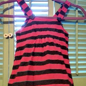 Pumpkin Patch red and grey striped top
